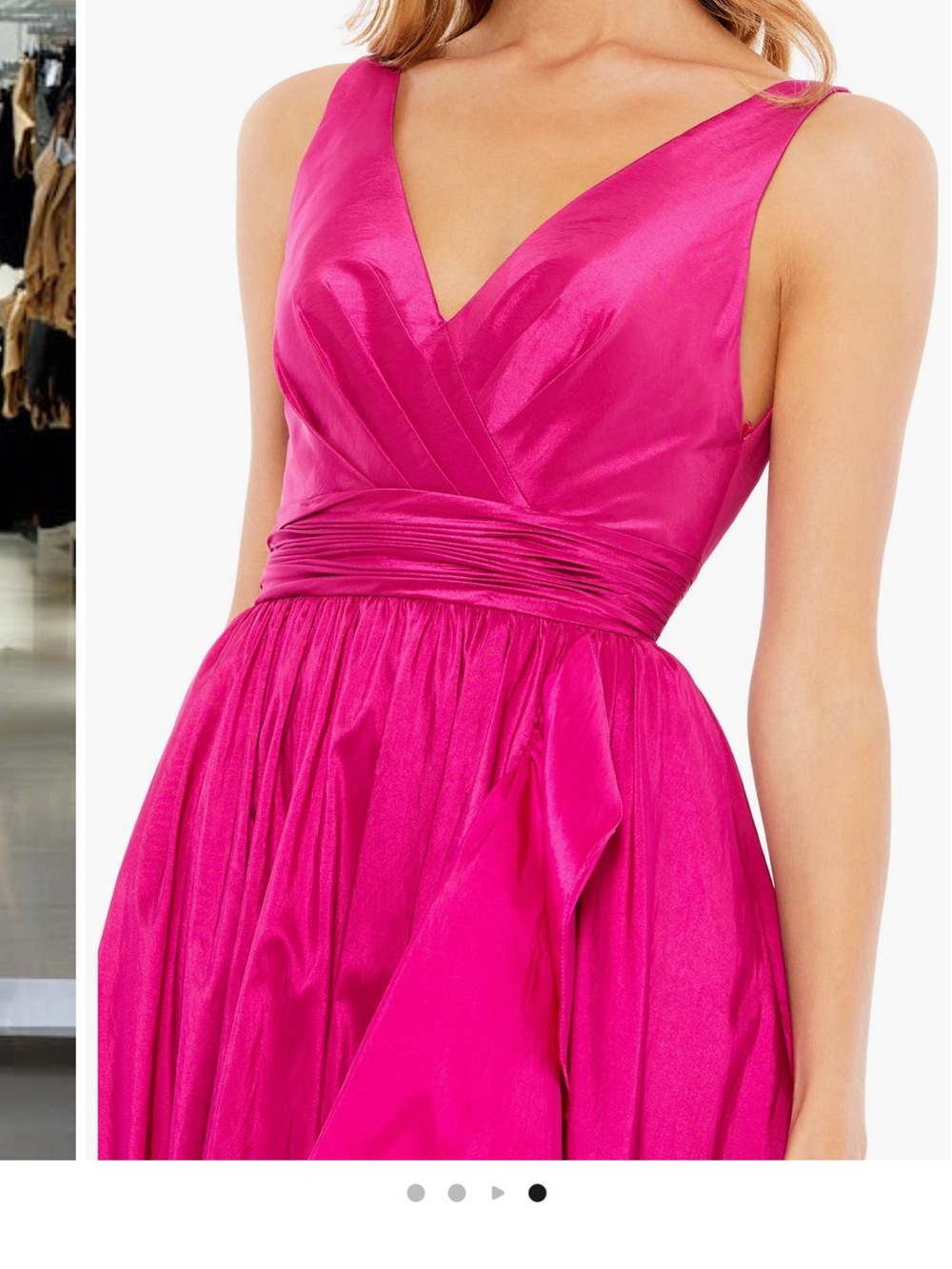 Mac Duggal High Low Taffeta High Low Evening Dress Magenta - Picture 2 of 8